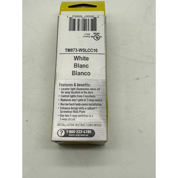 New 3-way Legrand Radiant Paddle Switch 15 Amp - Picture 3 of 3
